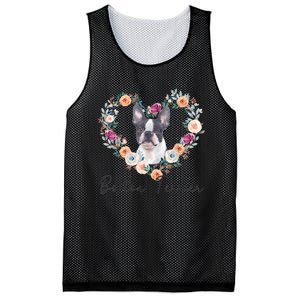 Boston Terrier Dog Flower Heart Funny Mothers Day Gift Mesh Reversible Basketball Jersey Tank