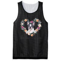 Boston Terrier Dog Flower Heart Funny Mothers Day Gift Mesh Reversible Basketball Jersey Tank