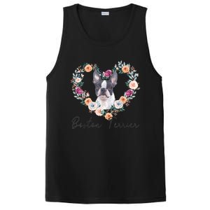 Boston Terrier Dog Flower Heart Funny Mothers Day Gift PosiCharge Competitor Tank