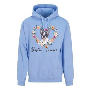 Boston Terrier Dog Flower Heart Funny Mothers Day Gift Unisex Surf Hoodie