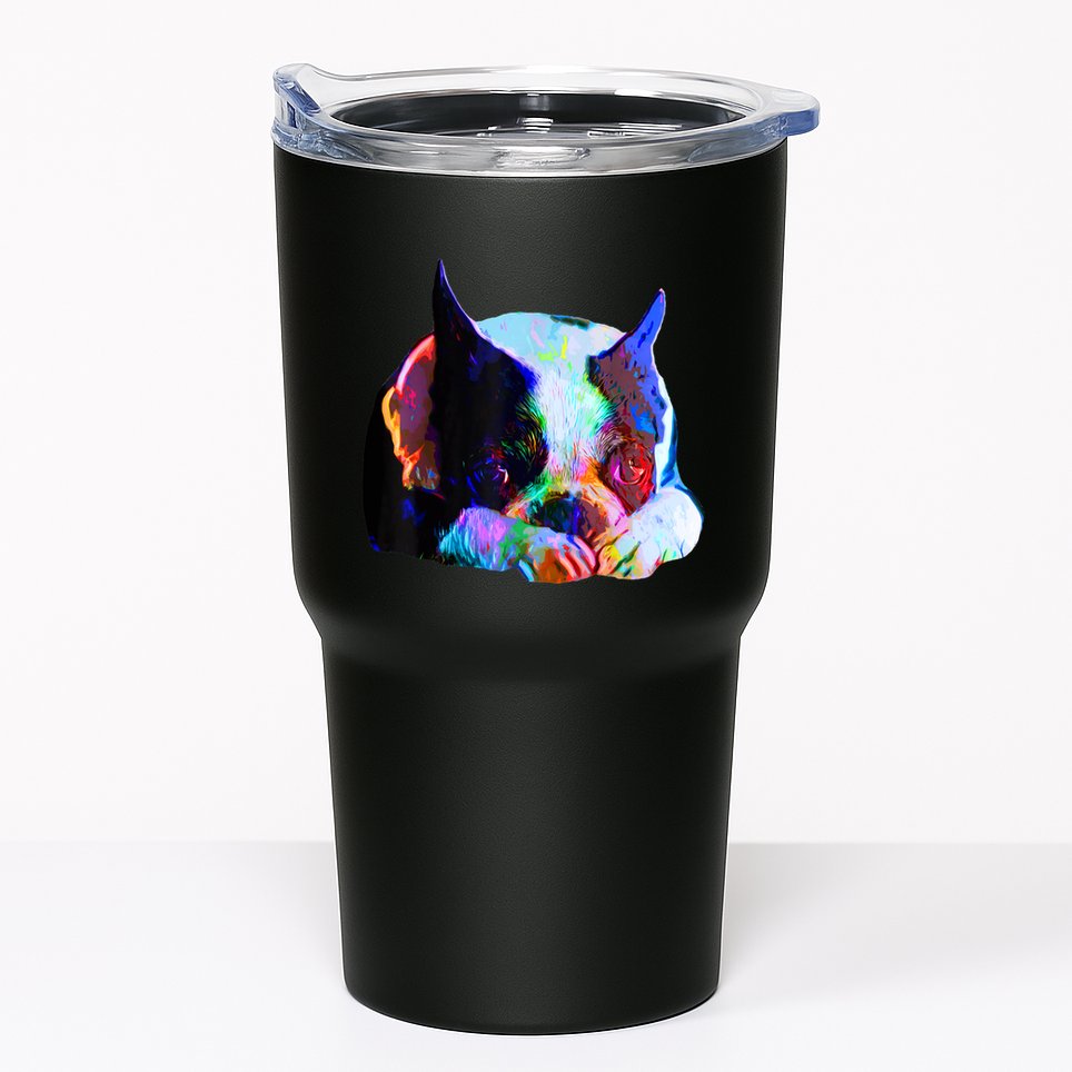 Boston Terrier Dog Lover Art Artsy Colorful Boston Terrier Tumbler