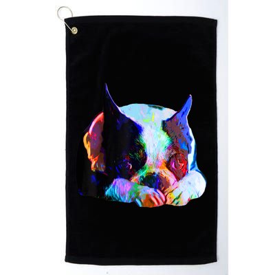 Boston Terrier Dog Lover Art Artsy Colorful Boston Terrier Golf Towel