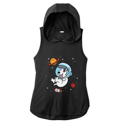 Bull Terrier Dog Astronaut Space Universe Galaxy Gift Ladies PosiCharge Tri-Blend Wicking Draft Hoodie Tank