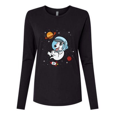 Bull Terrier Dog Astronaut Space Universe Galaxy Gift Womens Cotton Relaxed Long Sleeve T-Shirt