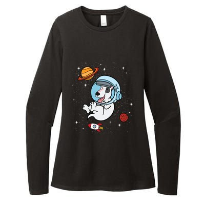 Bull Terrier Dog Astronaut Space Universe Galaxy Gift Womens CVC Long Sleeve Shirt