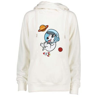 Bull Terrier Dog Astronaut Space Universe Galaxy Gift Womens Funnel Neck Pullover Hood