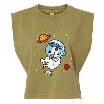 Bull Terrier Dog Astronaut Space Universe Galaxy Gift Garment-Dyed Women's Muscle Tee