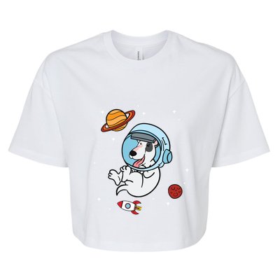 Bull Terrier Dog Astronaut Space Universe Galaxy Gift Bella+Canvas Jersey Crop Tee