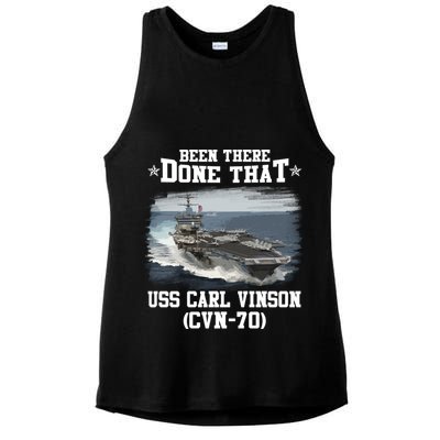 Been There Done That USS Carl Vinson CVN70 Veterans Day Father Day Gift Ladies PosiCharge Tri-Blend Wicking Tank