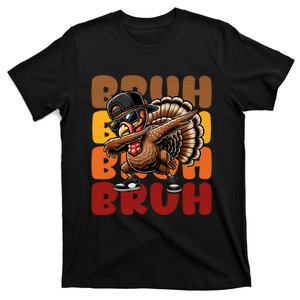 Bruh Turkey Dabbing Thanksgiving For Funny T-Shirt