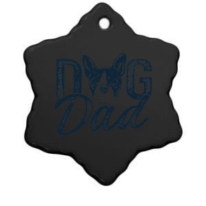 Boston Terrier Dog Dad Ceramic Star Ornament