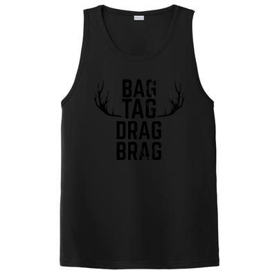 Bag Tag Drag Brag Funny Deer Hunting Design PosiCharge Competitor Tank