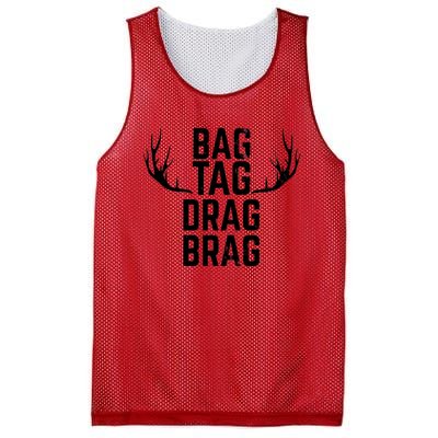 Bag Tag Drag Brag Funny Deer Hunting Design Mesh Reversible Basketball Jersey Tank