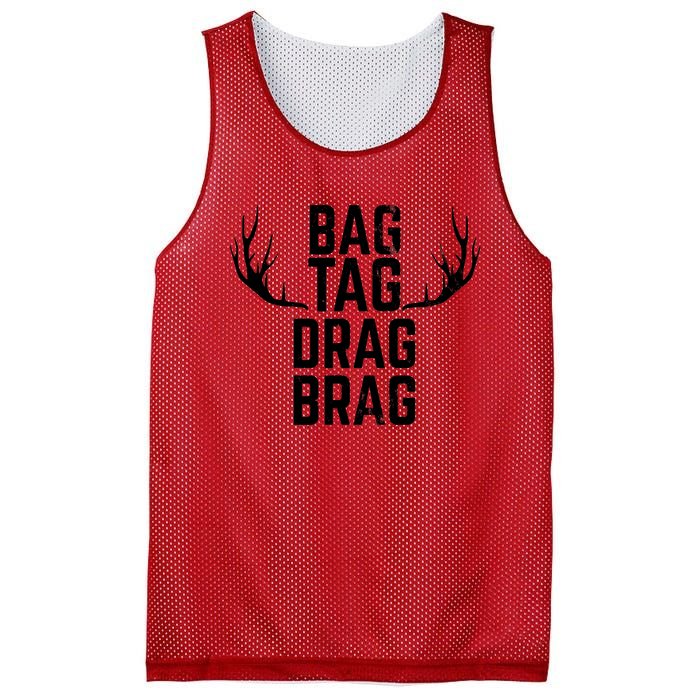 Bag Tag Drag Brag Funny Deer Hunting Design Mesh Reversible Basketball Jersey Tank