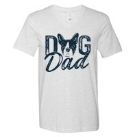 Boston Terrier Dog Dad V-Neck T-Shirt