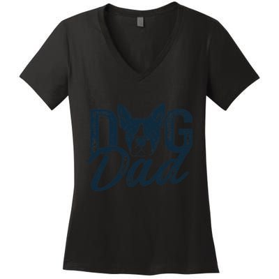Boston Terrier Dog Dad Women's V-Neck T-Shirt
