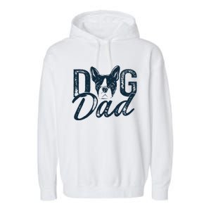 Boston Terrier Dog Dad Garment-Dyed Fleece Hoodie