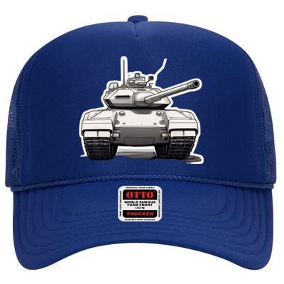 Battle Tank Design High Crown Mesh Back Trucker Hat