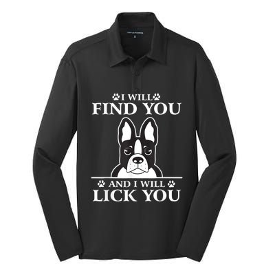 Boston Terrier Dog Lover Silk Touch Performance Long Sleeve Polo