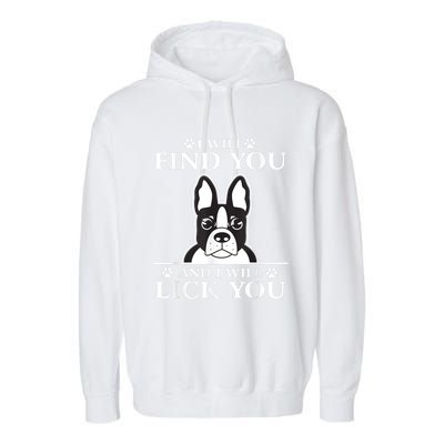 Boston Terrier Dog Lover Garment-Dyed Fleece Hoodie