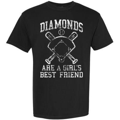 Baseball Tee Diamonds Are A Best Friend Baseball Garment-Dyed Heavyweight T-Shirt