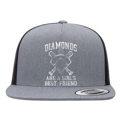 Baseball Tee Diamonds Are A Best Friend Baseball Flat Bill Trucker Hat