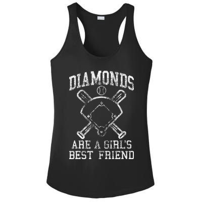 Baseball Tee Diamonds Are A Best Friend Baseball Ladies PosiCharge Competitor Racerback Tank