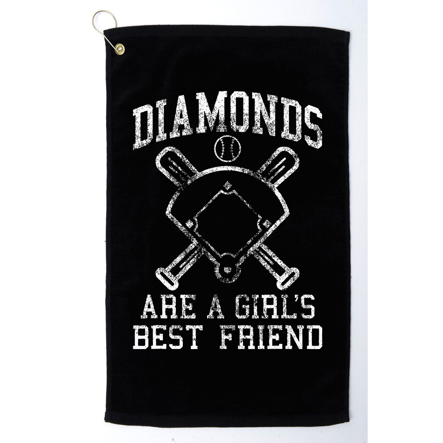 Baseball Tee Diamonds Are A Best Friend Baseball Golf Towel