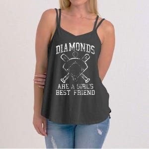 Baseball Tee Diamonds Are A Best Friend Baseball Women's Strappy Tank