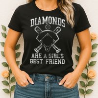 Baseball Tee Diamonds Are A Best Friend Baseball Womens T-Shirt