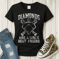 Baseball Tee Diamonds Are A Best Friend Baseball Womens T-Shirt