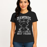 Baseball Tee Diamonds Are A Best Friend Baseball Womens T-Shirt