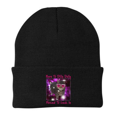 Born To Dilly Dally Forced To Lock In Cat Meme .Png Beanie