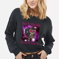 Born To Dilly Dally Forced To Lock In Cat Meme .Png Cropped Pullover Crew