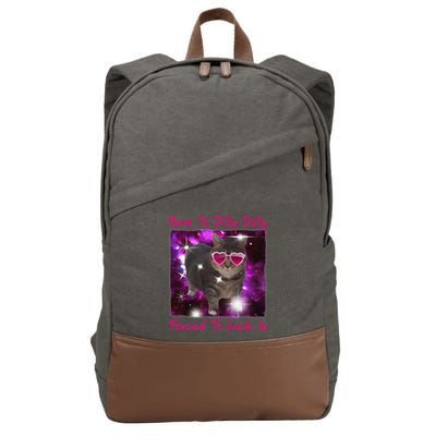 Born To Dilly Dally Forced To Lock In Cat Meme .Png Cotton Canvas Backpack