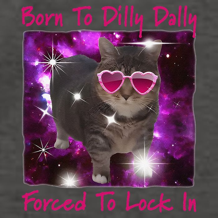 Born To Dilly Dally Forced To Lock In Cat Meme .Png Vector Backpack
