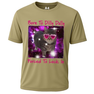 Born To Dilly Dally Forced To Lock In Cat Meme .Png Performance Shirt