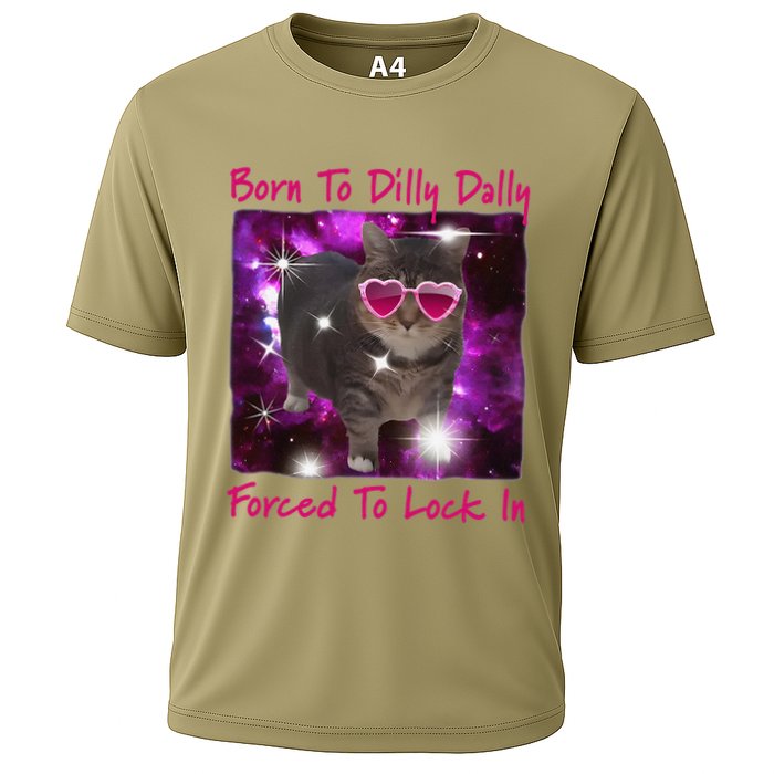 Born To Dilly Dally Forced To Lock In Cat Meme .Png Performance Shirt