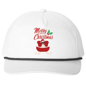 Boston Terrier Dog Merry Christmas Design For The Holiday Season! Snapback Five-Panel Rope Hat