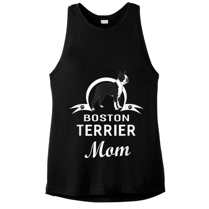 Boston Terrier Dog Mom Owner Dogs Gifts For Women Ladies PosiCharge Tri-Blend Wicking Tank