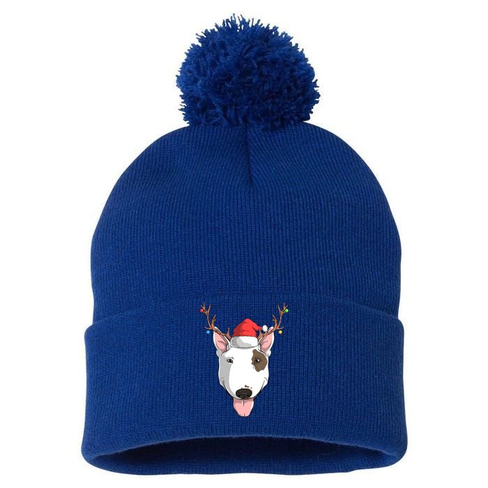 Bull Terrier Dog Santa Claus Hat Christmas Xmas Reindeer Meaningful Gift Pom Pom 12in Knit Beanie