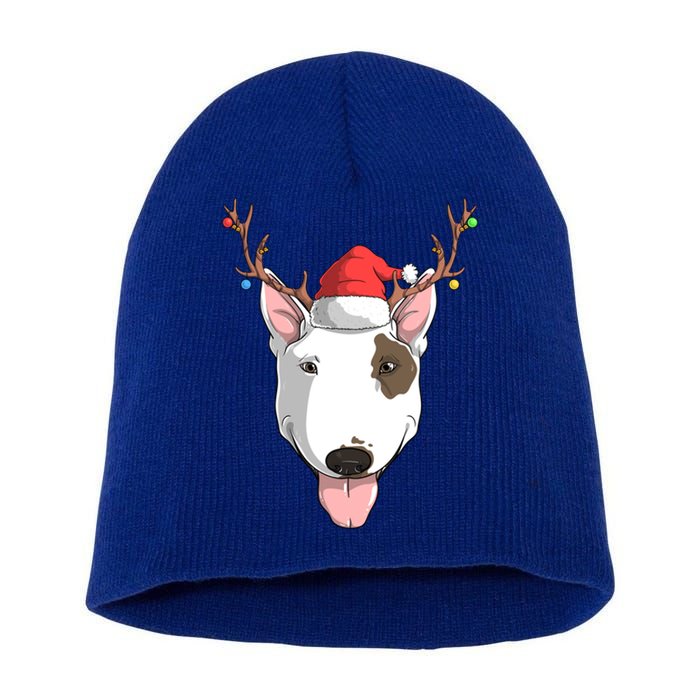 Bull Terrier Dog Santa Claus Hat Christmas Xmas Reindeer Meaningful Gift Short Acrylic Beanie