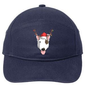 Bull Terrier Dog Santa Claus Hat Christmas Xmas Reindeer Meaningful Gift 7-Panel Snapback Hat