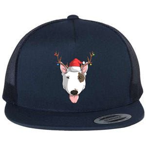 Bull Terrier Dog Santa Claus Hat Christmas Xmas Reindeer Meaningful Gift Flat Bill Trucker Hat