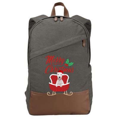 Bull Terrier Dog Merry Christmas Design For The Holiday Season! Cotton Canvas Backpack