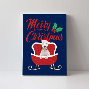 Bull Terrier Dog Merry Christmas Design For The Holiday Season! Canvas