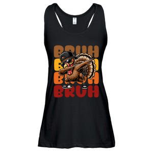 Bruh Turkey Dabbing Thanksgiving Ladies Essential Flowy Tank