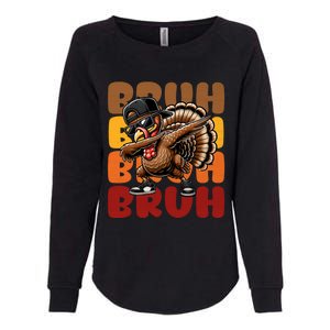 Bruh Turkey Dabbing Thanksgiving Womens California Wash Sweatshirt