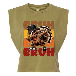 Bruh Turkey Dabbing Thanksgiving Garment-Dyed Women's Muscle Tee