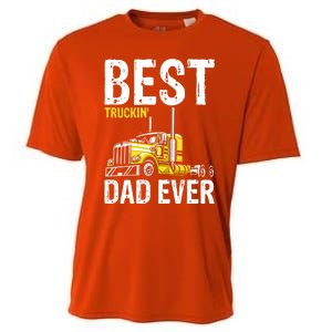 Best Truckin' Dad Ever Truck Driver Father Gift Cooling Performance Crew T-Shirt